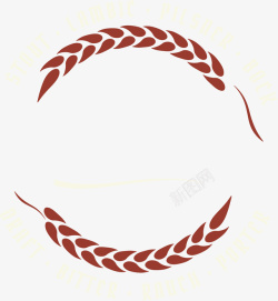 红色稻穗徽章素材