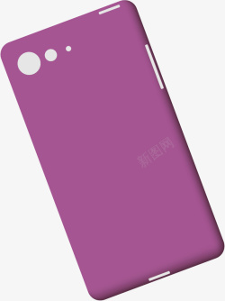 紫色方形卡通纯色手机壳矢量图素材