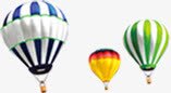飘扬在天空中的三个热气球素材