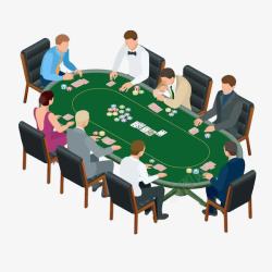 桌牌赌桌上的人高清图片