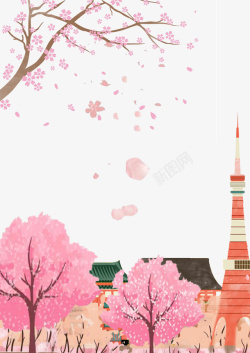 古典日本春游樱花节海报装饰素材