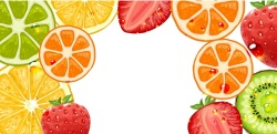 青草莓矢量卡通水果边框背景高清图片