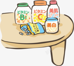 摆放药品的桌子背景素材