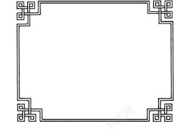 黑白方框中式花框复古窗花高清图片