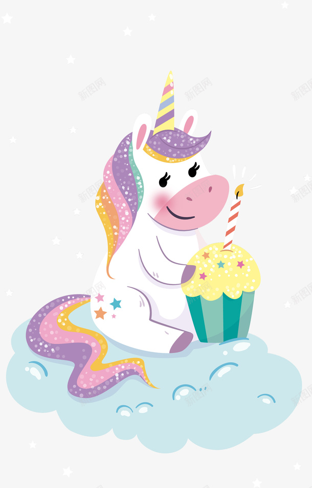 独角兽的蛋糕矢量图ai免抠素材_88icon https://88icon.com 免抠图下载 可爱 女独角兽 帅气独角兽 开心 梦幻 矢量图 糕点 装饰