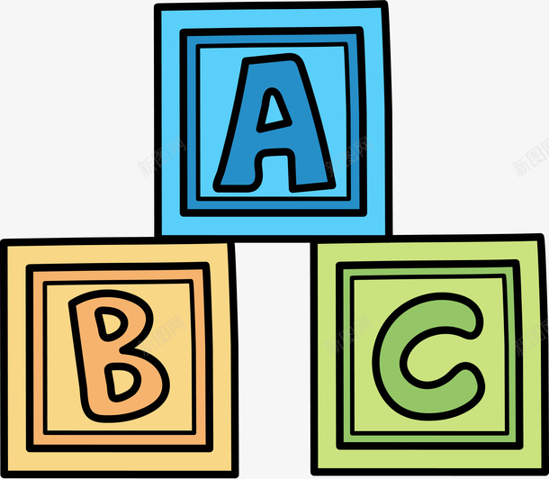 ABC字母积木png免抠素材_88icon https://88icon.com ABC字母 卡通 手绘 教育教学 方块 矢量图案 积木