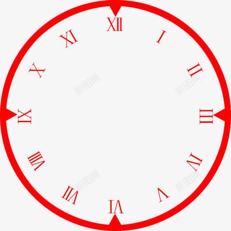 红色钟表盘图案png免抠素材_88icon https://88icon.com 图案 圆圈刻度 时钟刻度 时间 时间盘 红色 罗马数字 钟表盘