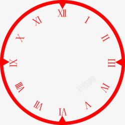 钟表时钟表盘罗马数字红色钟表盘图案高清图片
