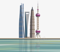 中国上海旅游地标矢量图素材