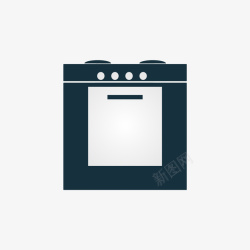 厨电手绘扁平化电磁炉图标高清图片