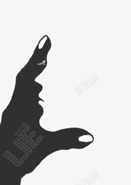黑白手指人脸创意书刊封面图标图标