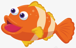 可爱金鱼可爱卡通热带鱼矢量图高清图片