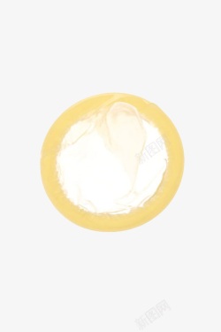 一次性用品黄色边缘的避孕套实物高清图片