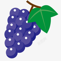 紫色的卡通葡萄装饰素材