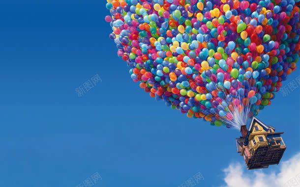 蓝天白云下的各种氢气球jpg设计背景_88icon https://88icon.com 各种 气球 白云 蓝天