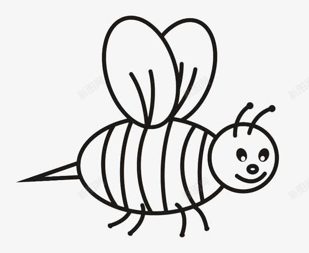 简笔小蜜蜂png免抠素材_88icon https://88icon.com 一只 卡通 小蜜蜂 手绘 简图 简笔 线条 翅膀 蜂类 黄色