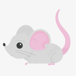 卡通小老鼠灰色粉色卡通小老鼠矢量图高清图片