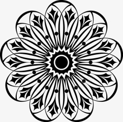 线性花简易黑色瑶族花纹图图标高清图片