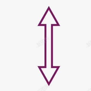 箭头手绘紫色双向箭头图标图标