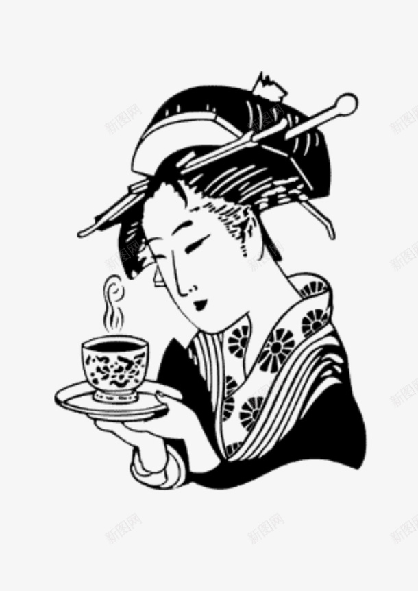 日本女人的脸png免抠素材_88icon https://88icon.com 传统 日式文化 服饰 茶