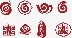 古典茶文化纹样标志素材