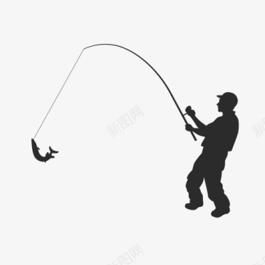 荷包蛋小人钓鱼的人图标图标