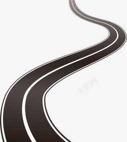 扁平化高速公路卡通弯曲道路高清图片