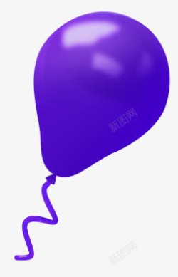 紫色卡通手绘气球装饰素材
