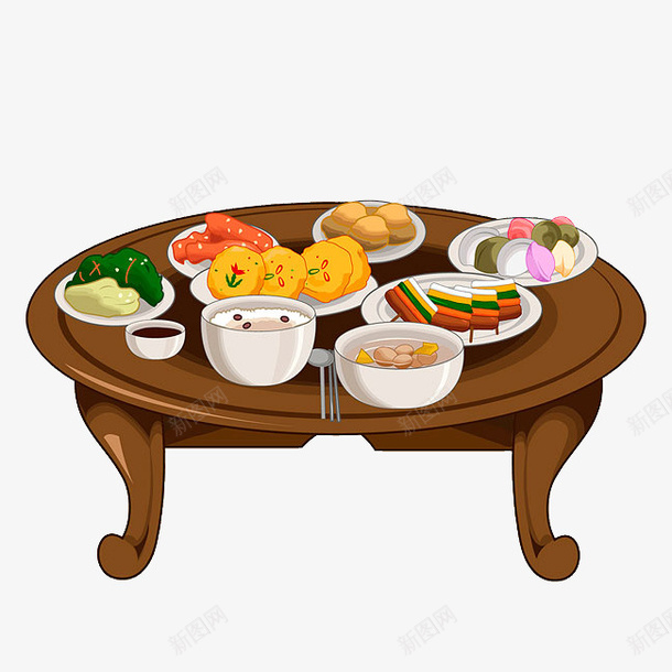 一桌子美食png免抠素材_88icon https://88icon.com PNG图形 卡通 桌子 美食 装饰