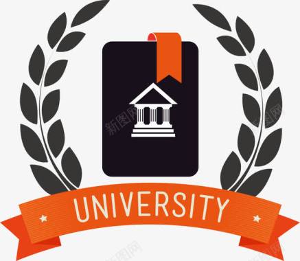 麦穗卡通大学logo图标图标