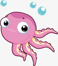 海虹手绘卡通海洋生物小章鱼矢量图高清图片