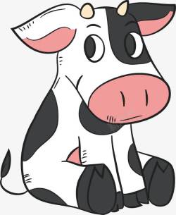 奶牛花纹手绘可爱的小花牛高清图片