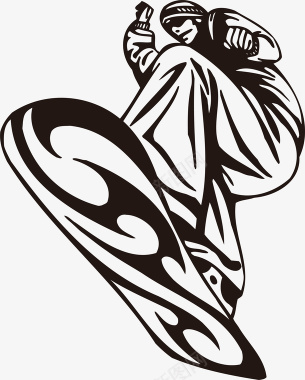 运动会徽简约黑白运动男生滑板矢量图图标图标