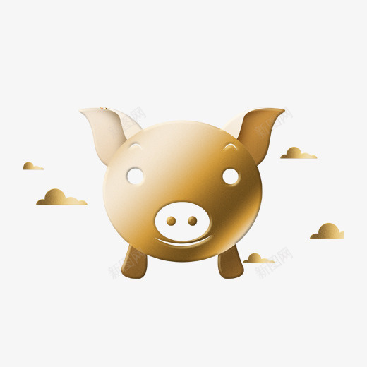 金色小猪可爱元素png免抠素材_88icon https://88icon.com 2019 云朵 卡通插画 可爱 富贵 小猪 渐变 金色 闪光