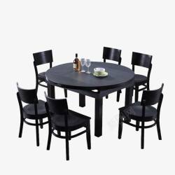 实木餐桌餐桌椅组合吃饭桌子高清图片
