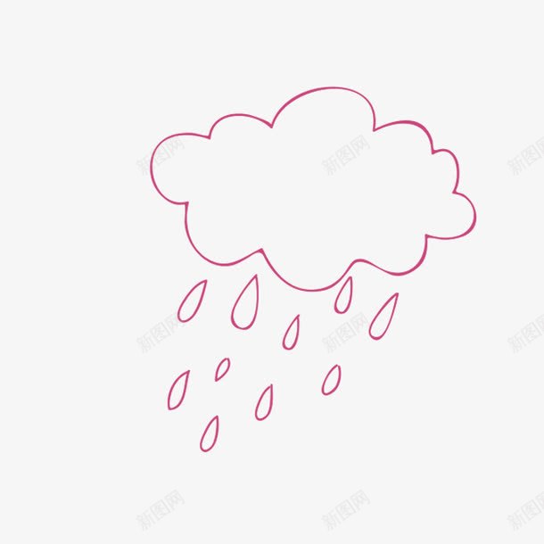 简笔云朵和雨点png免抠素材_88icon https://88icon.com 云朵 卡通 手绘 简图 简笔 红色 线条 雨点