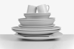 白色餐具白色干净的瓷餐盘高清图片