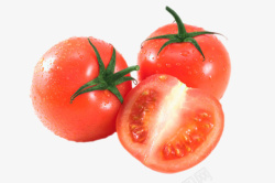 切开樱桃实物红色切开带藤樱桃番茄高清图片