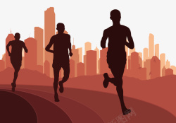 橙色海报素材城市运动跑步背景高清图片