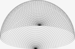半球几何图形半球形创意抽象线条图标高清图片