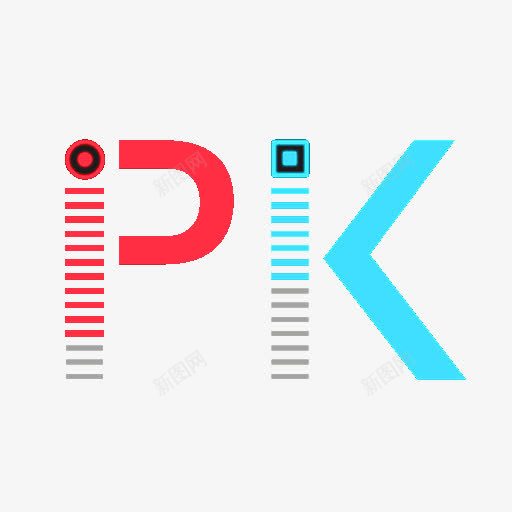 英文PKpng免抠素材_88icon https://88icon.com 大写PK 盲人步道 红色蓝色 艺术字