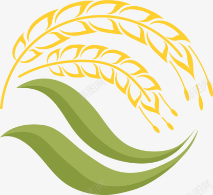绿色PNG麦穗logo图标矢量图图标