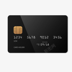 黑灰色日常银行卡模型矢量图素材