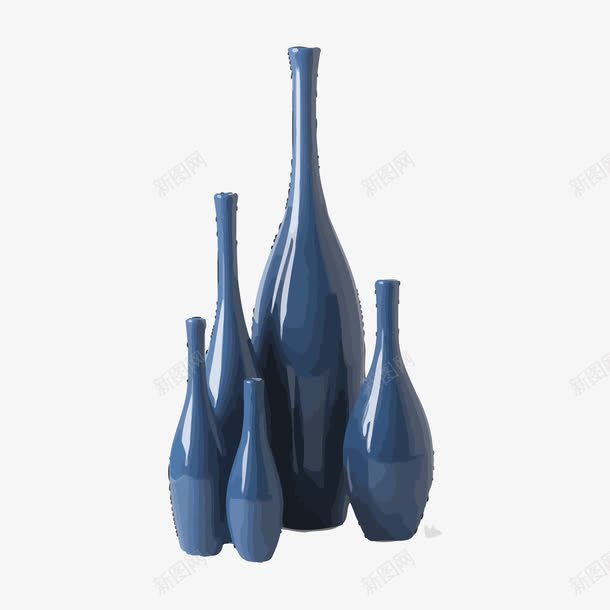 很多蓝色花瓶png免抠素材_88icon https://88icon.com 产品实物 家居摆件 花瓶 蓝色