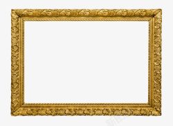 金色框架金色长方形布满纹理的框架实物高清图片