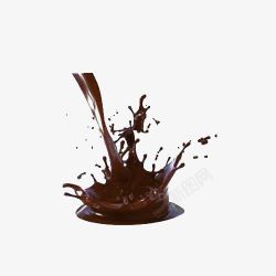 休闲饮品溅起的巧克力液体高清图片