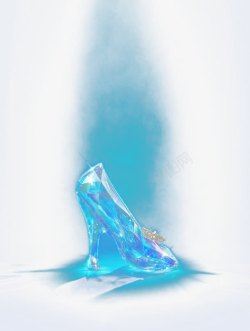 蓝色几何体冰块水晶鞋高清图片
