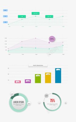 网页图表展示模板素材