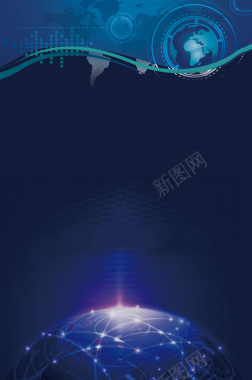 蓝色科技海报背景背景