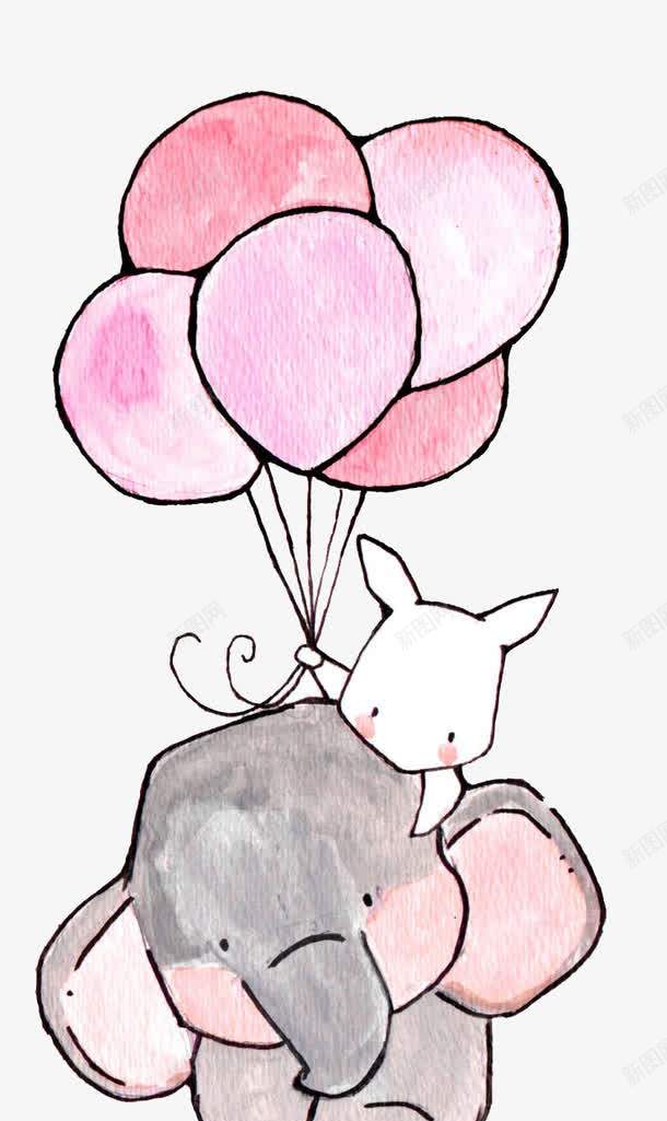 大象与小白兔png免抠素材_88icon https://88icon.com Q版大象 伙伴 动物 友谊 友谊万岁 小朋友 母婴卡通 粉色气球